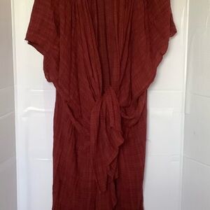Free People Rust Red Draped‎ Dress sz XS/S  Preowned